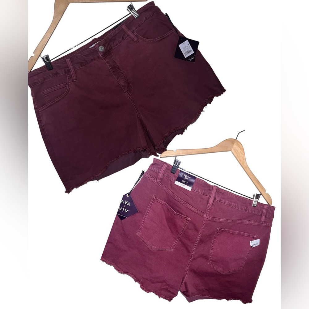 NEW Ava & Viv Women's Plus Size High Rise Midi Shorts
